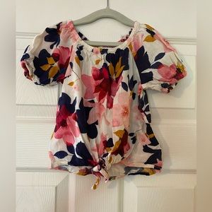 Old Navy floral tie front top 3t